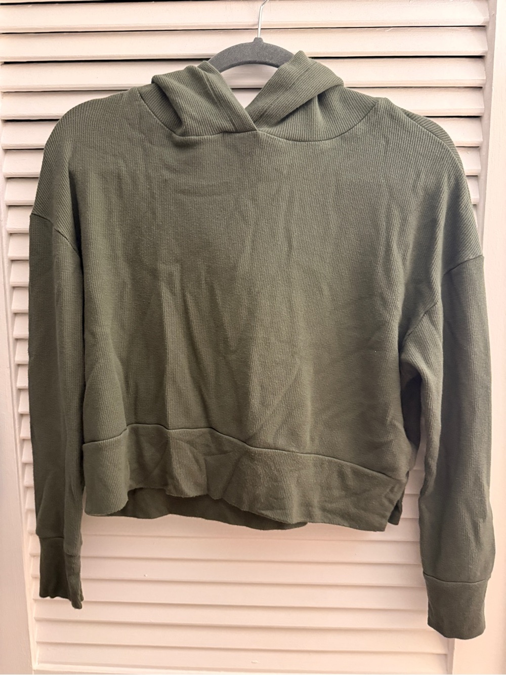 LNA Olive Green Cropped Hoodie Sweater